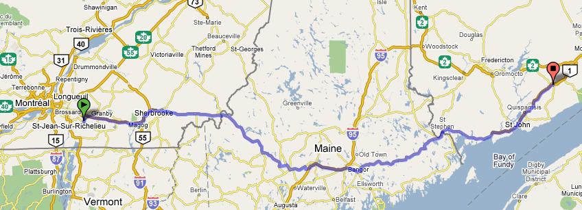 Rit van farnham naar sussex, new brunswick